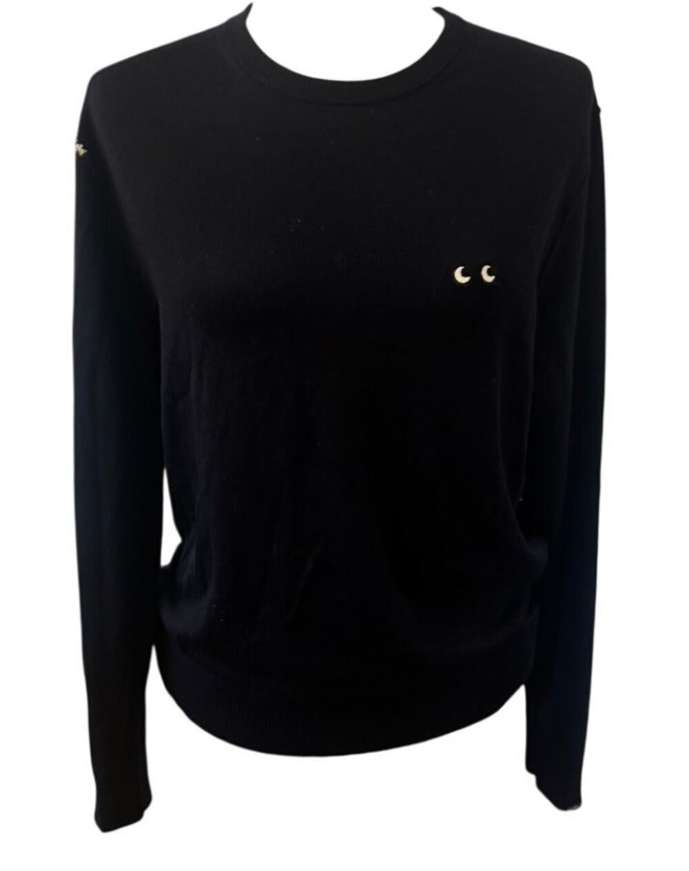 Uniqlo x Anya Hindmarch 100% Extra Fine Merino Wool Crewneck Sweater Navy Large